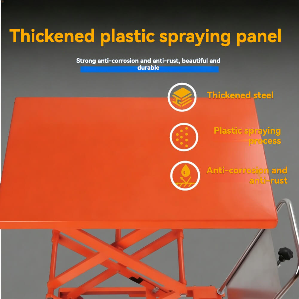 KINGRISE TF 10 High Lift Manual Hydraulic Table | 220lb (100kg) Capacity | 49.6" (1.26m) Vertical Scissor Lift Platform | Portable High-Reach Material Handler