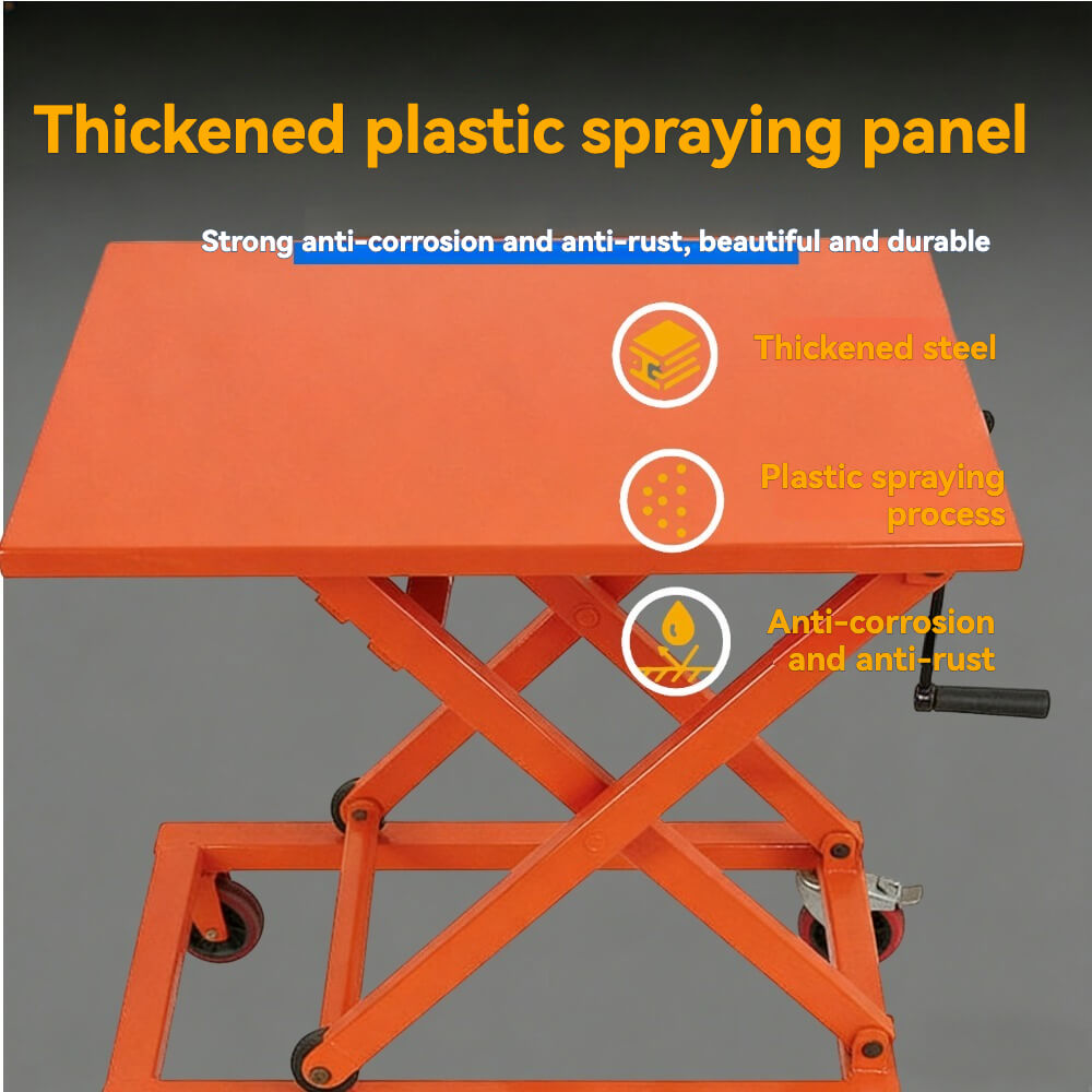 TH Series Mobile Manual Lift Table | 330lb - 1100lb Capacity | 39" (1000mm) Max Lift Height | Manual Scissor Lift Cart for Industry & Lab