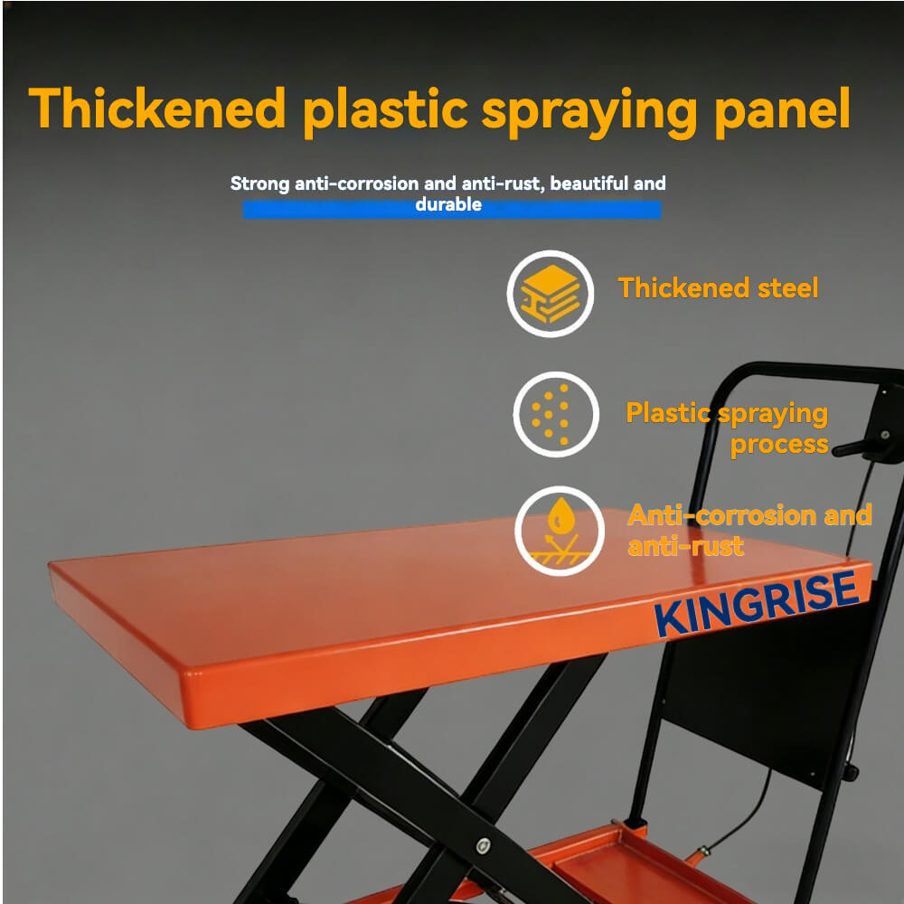 KINGRISE TF 15/15A Manual Hydraulic Lift Table | 330lb (150kg) Capacity | 28.7" (730mm) Max Lift Height | Portable Foldable Scissor Lift Cart