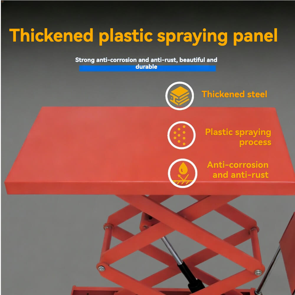 KINGRISE 200kg (440lb) Double Scissor Electric Lift Table | 1.3m (51") High Lift | Mobile Warehouse Scissor Lift Cart | Industrial Battery-Powered Workstation