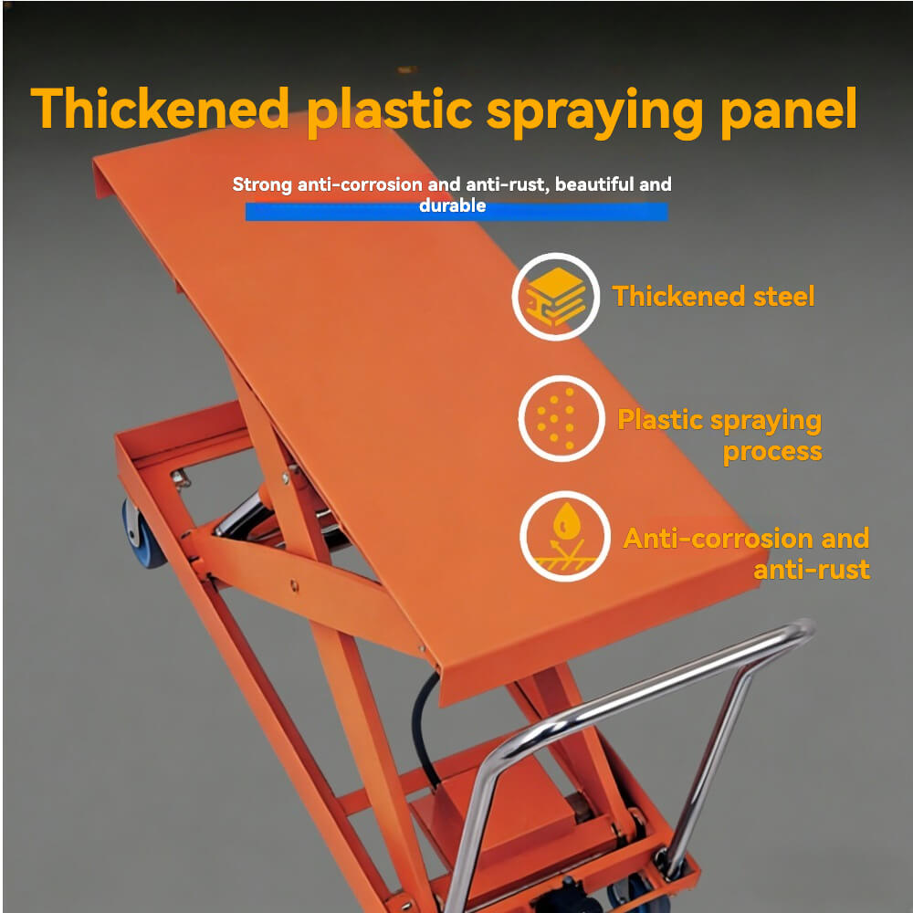 KINGRISE TF-D Heavy Duty Manual Hydraulic Lift Table | 1 Ton/1.5 Ton/2 Ton (4400lb) Capacity | 47" x 24" Large Platform Scissor Lift Cart | Industrial High-Capacity Material Handler