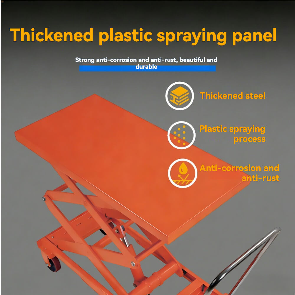 KINGRISE TF 75S Extra High Lift Hydraulic Table | 1650lb (750kg) Capacity | 59" (1.5m) Vertical Scissor Lift Platform | Large 48"x24" Industrial Cart