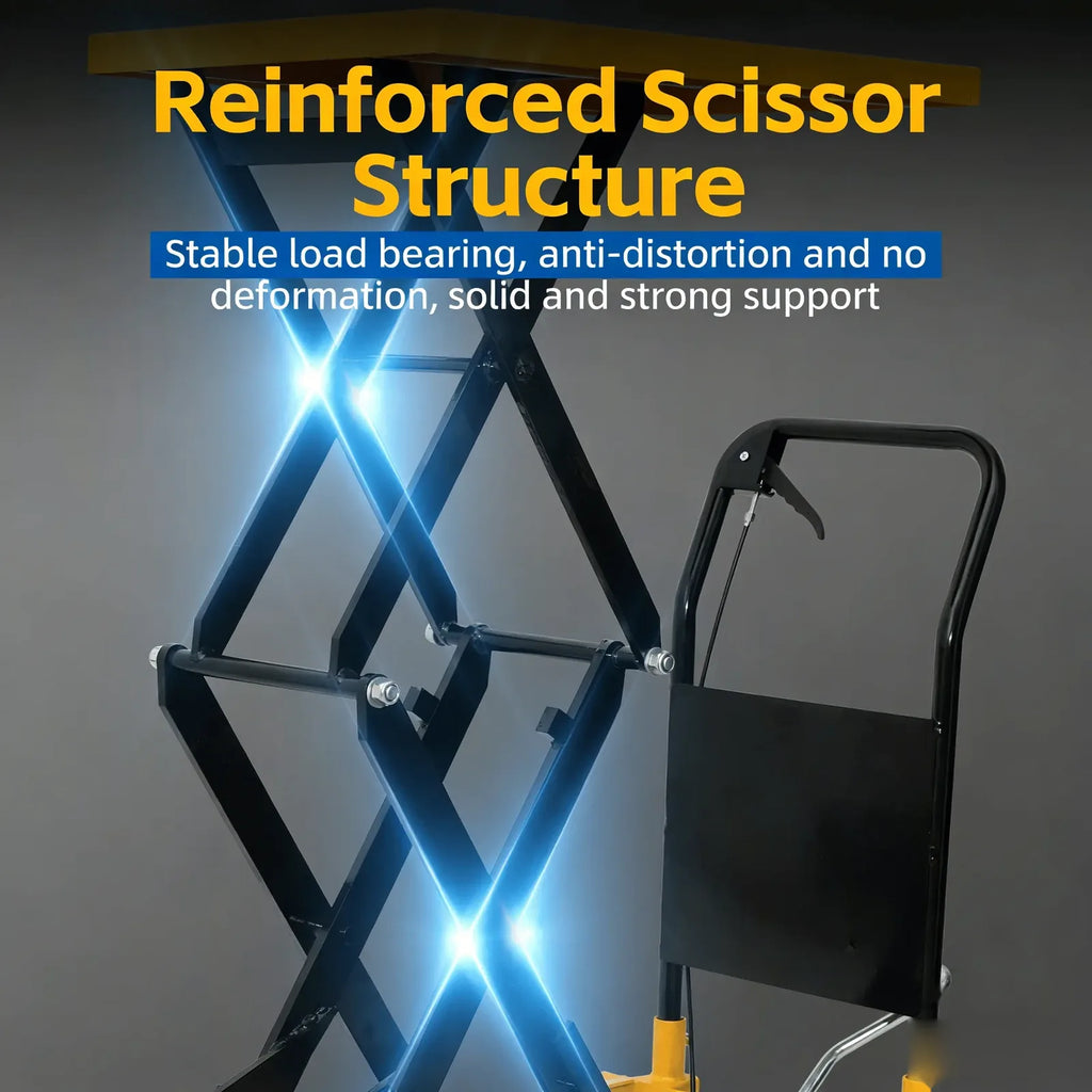 KINGRISE hydraulic lifting mechanism and frame detail for warehouse and industrial material handling