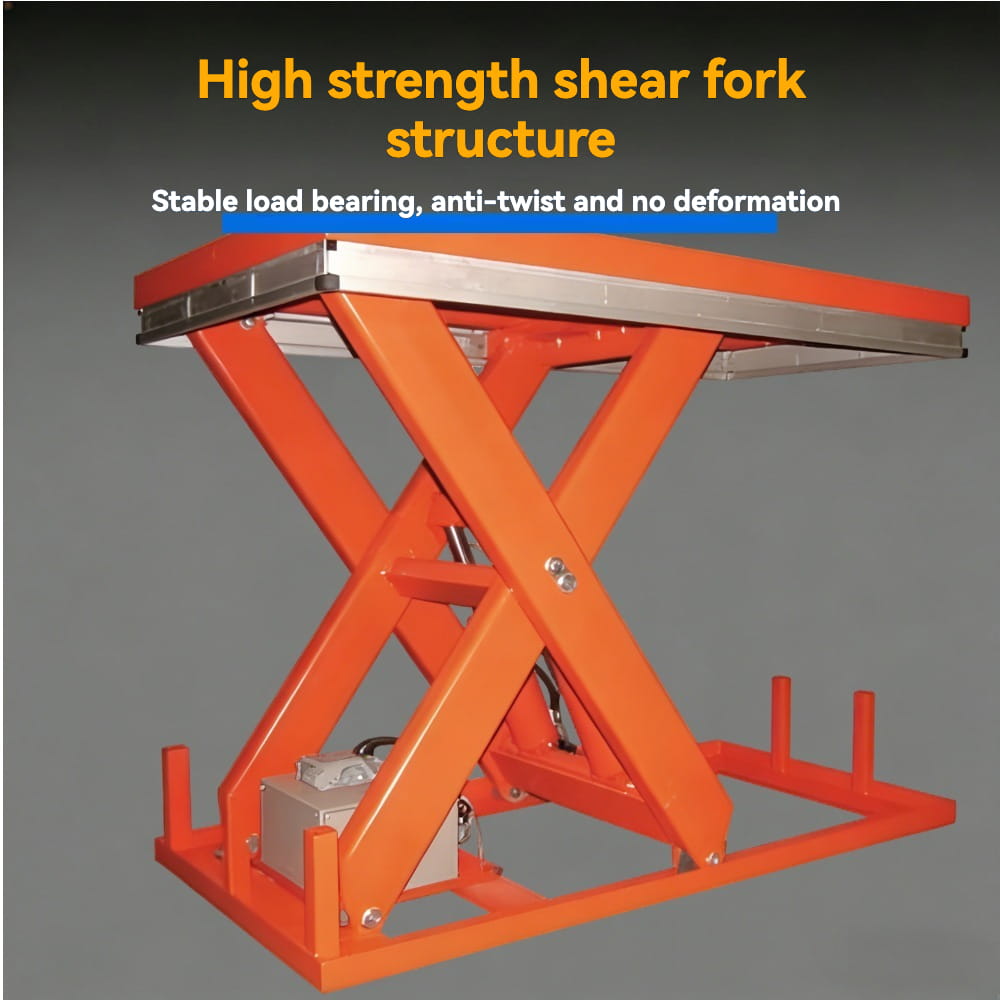 KINGRISE high strength heavy duty shear fork structure detail for stationary hydraulic scissor lift ET2001 ET2002 warehouse factory industrial cargo lifting equipment