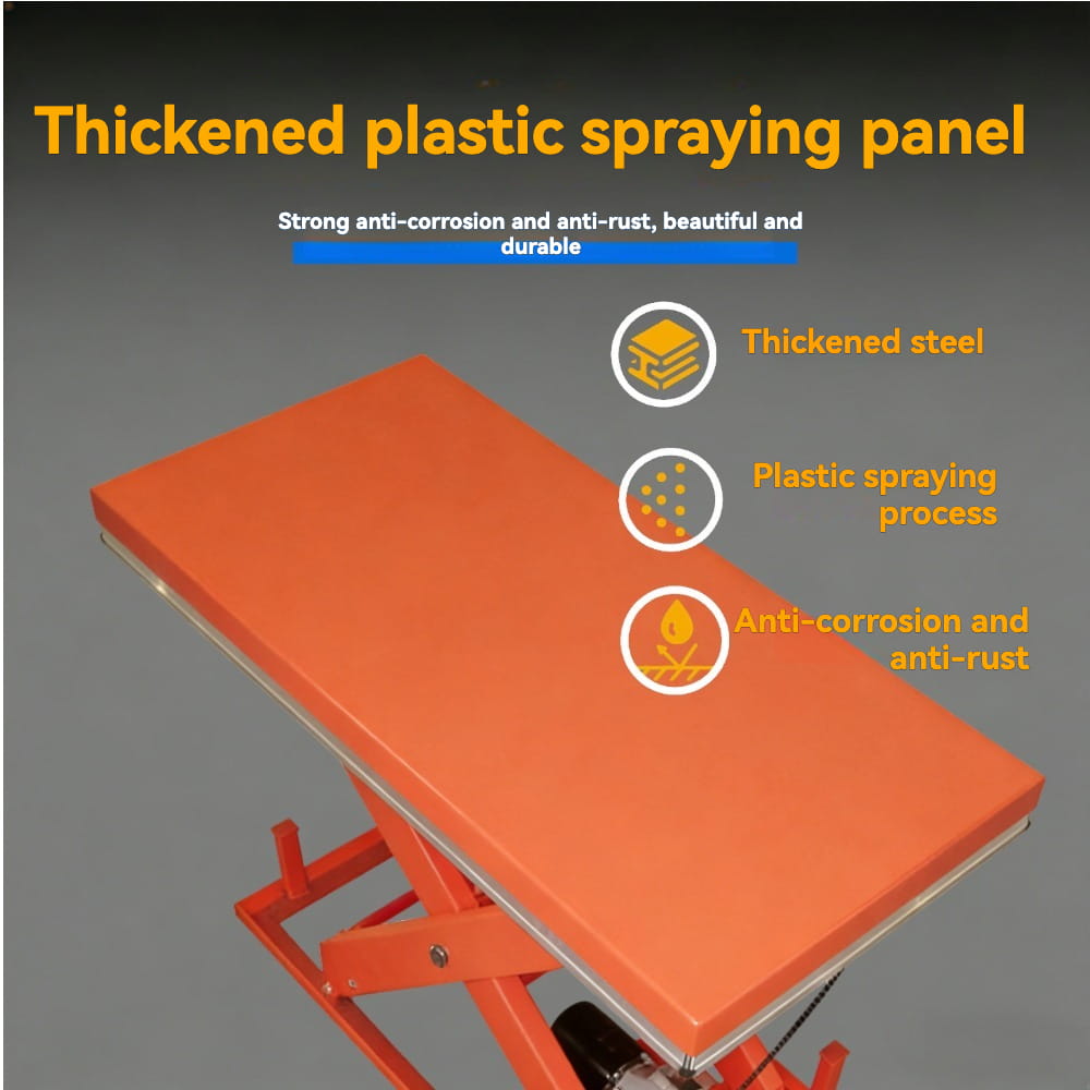KINGRISE thickened wear‑resistant plastic spraying panel detail for stationary hydraulic scissor lift ET4001-ET4002-ET5001-ET5002 warehouse factory industrial cargo lifting equipment
