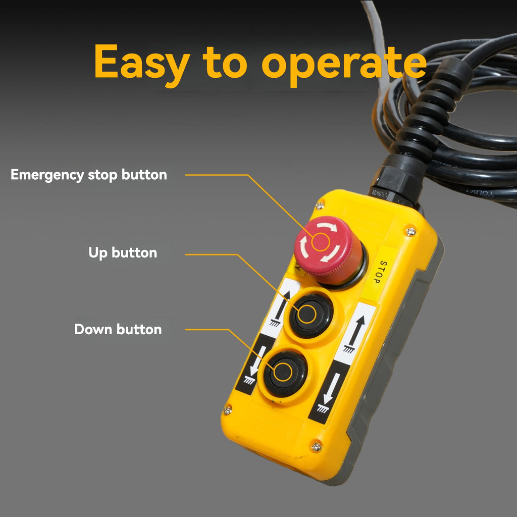 KINGRISE easy‑to‑operate safe control handle detail for stationary hydraulic scissor lift ET4001-ET4002-ET5001-ET5002 warehouse factory industrial cargo lifting equipment