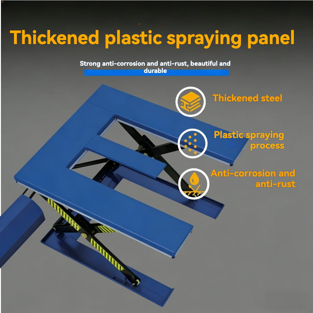 KINGRISE thickened wear‑resistant plastic spraying panel detail for E-Shaped Electric Hydraulic Lift Table ETE1000 ETE1500 warehouse factory industrial cargo lifting equipment