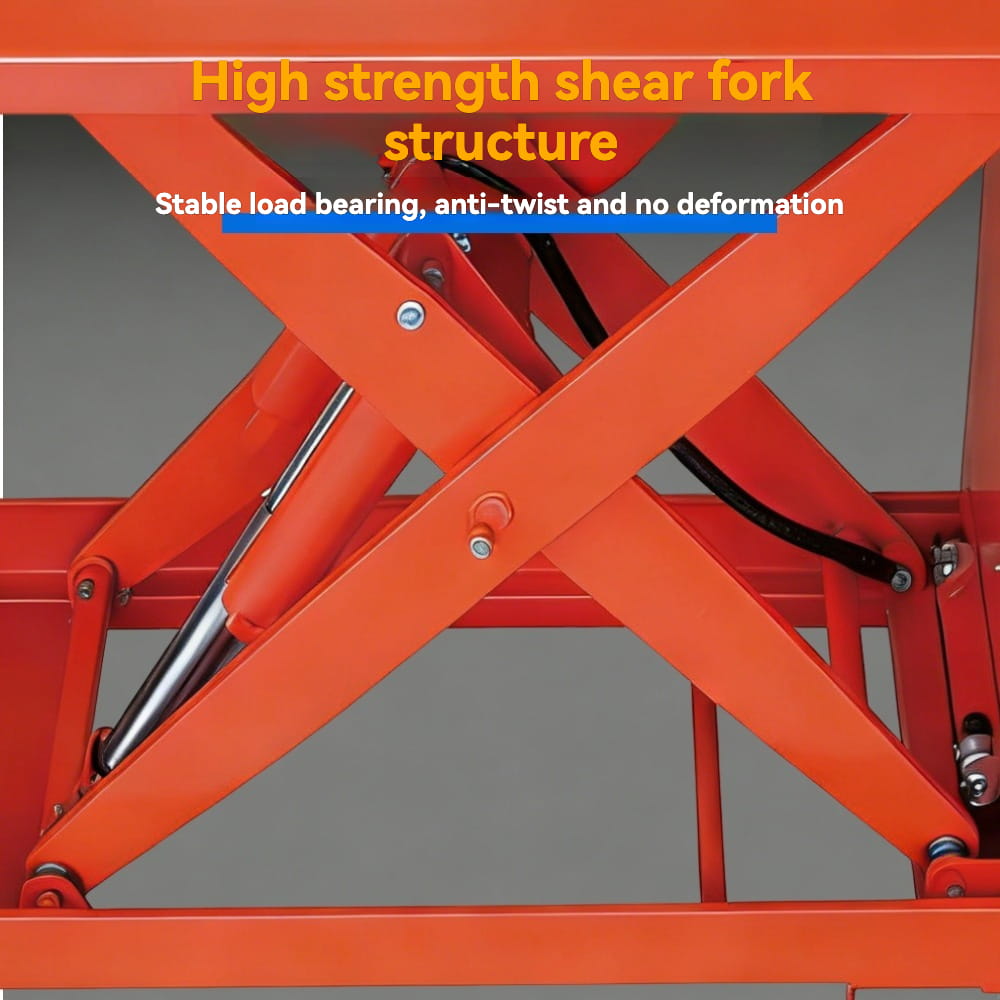 KINGRISE high strength heavy duty shear fork structure detail for Heavy Duty Electric Hydraulic Lift Table ETF100D warehouse factory industrial cargo lifting equipment