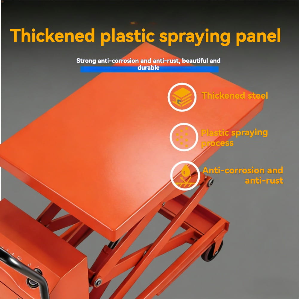 KINGRISE thickened wear‑resistant plastic spraying panel detail for Double Scissor Electric Hydraulic Lift Table ETF35 warehouse factory industrial cargo lifting equipment