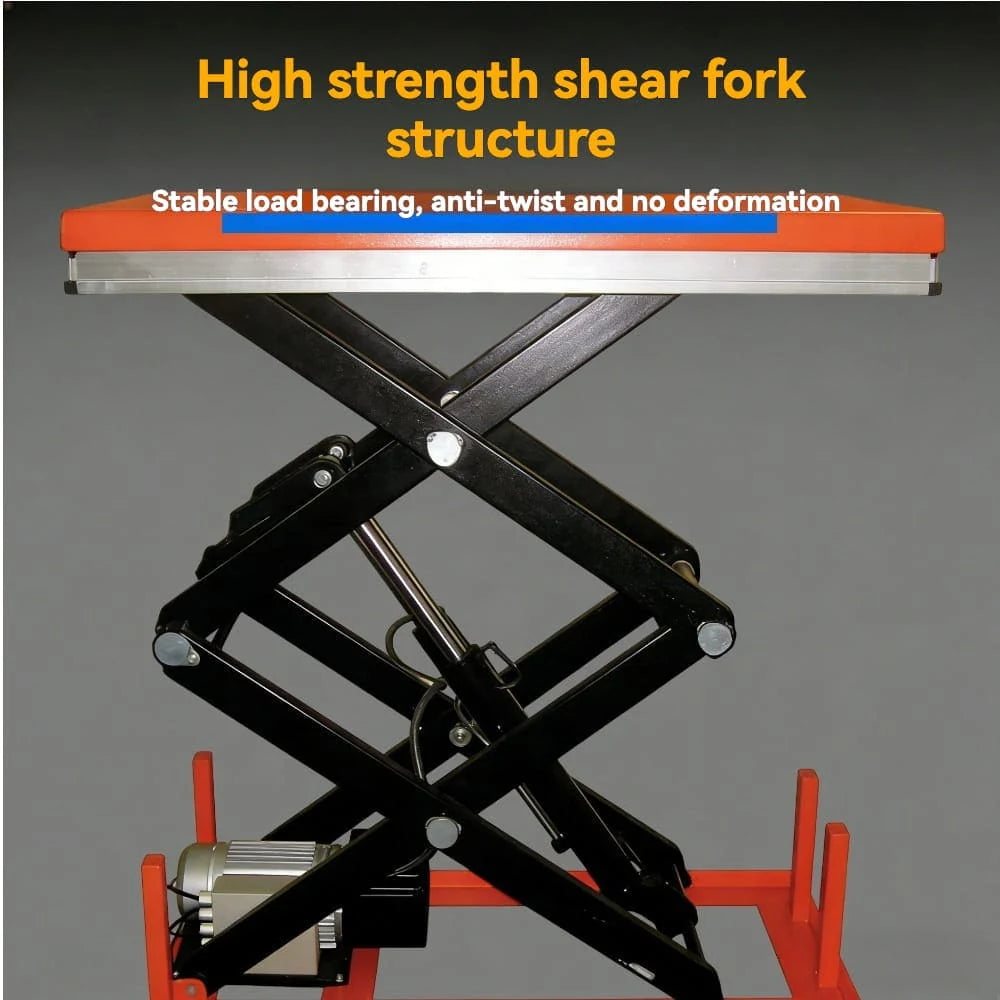 High strength shear fork structure | KINGRISE Stationary Electric Hydraulic Lift Table ETW1000  ETW1001