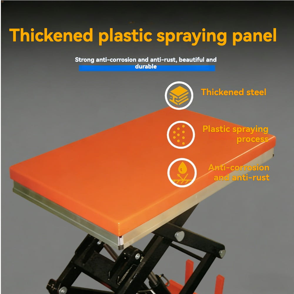 KINGRISE thickened wear‑resistant plastic spraying panel detail for stationary hydraulic scissor lift ETW1000 ETW1001 warehouse factory industrial cargo lifting equipment