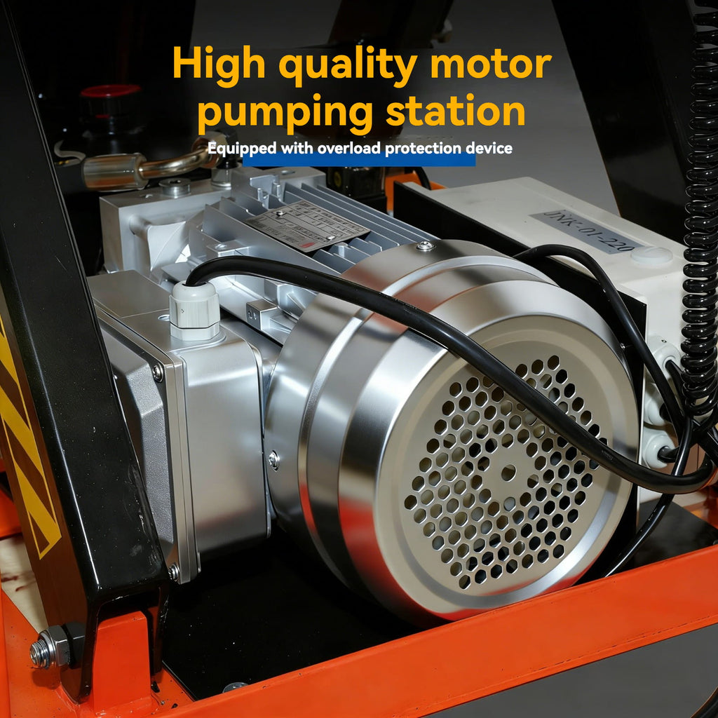 KINGRISE high efficiency stable motor pumping station detail for stationary hydraulic scissor lift ETW2000 ETW2001 warehouse factory industrial cargo lifting equipment