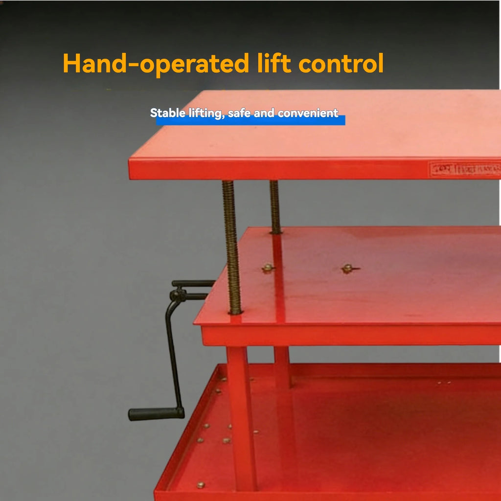 KINGRISE easy‑to‑operate safe control handle detail for Series 1 Ton Double Deck Lift Table Cart MT2436MT2442_MT3042_MT3048