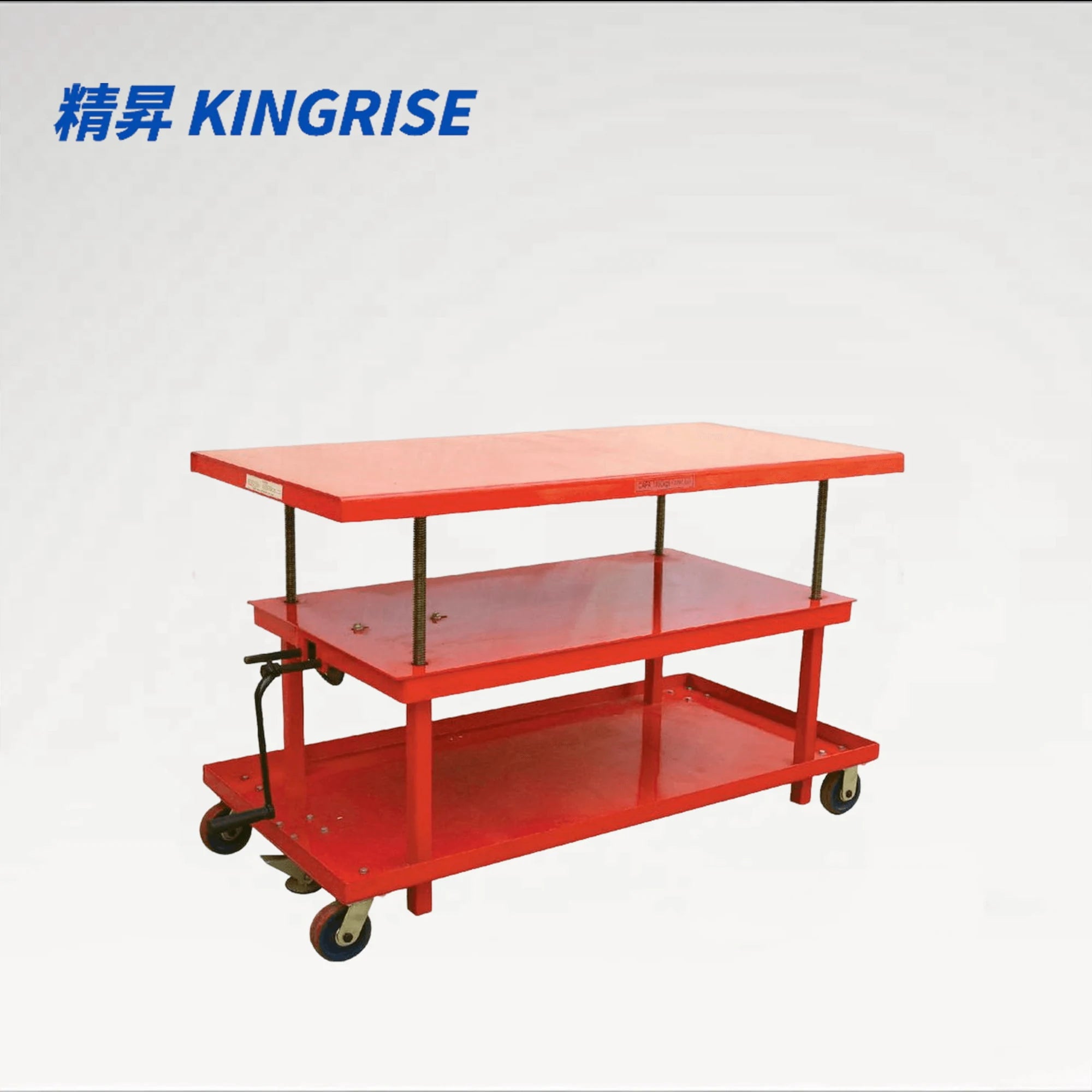 KINGRISE Series 1 Ton Double Deck Lift Table Cart MT2436MT2442_MT3042_MT3048 for warehouse