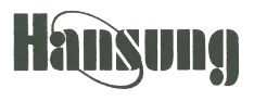 Logo of HANSUNG, a trusted partner and client of KINGRISE hydraulic platform vehicles.