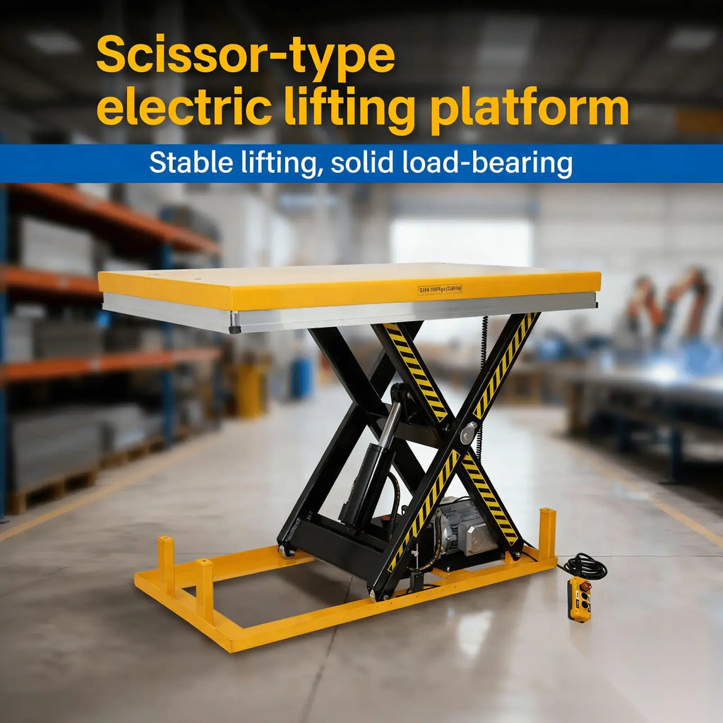 KINGRISE 电动平台单剪 platform and scissor structure detail for warehouse and industrial material handling