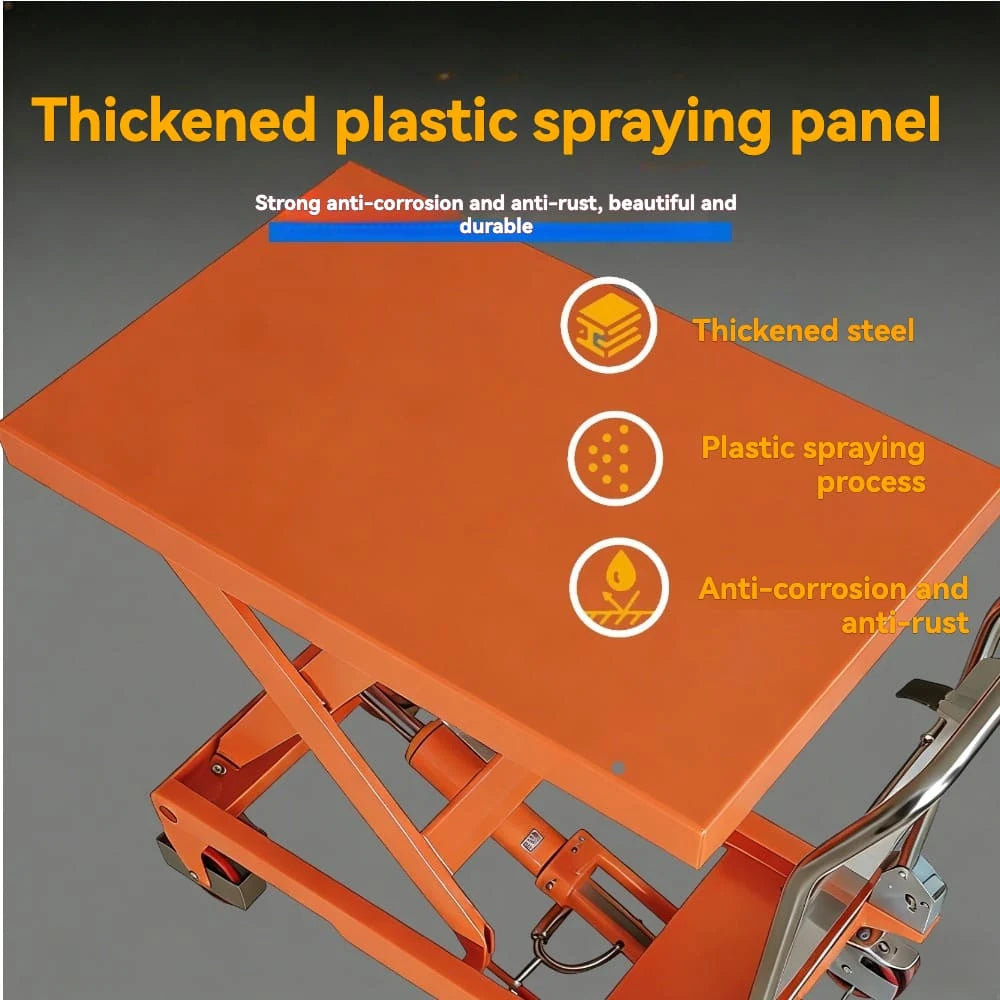 Wear-resistant spraying panel | KINGRISE Series Manual Hydraulic Lift Table Cart TF 30A/50A
