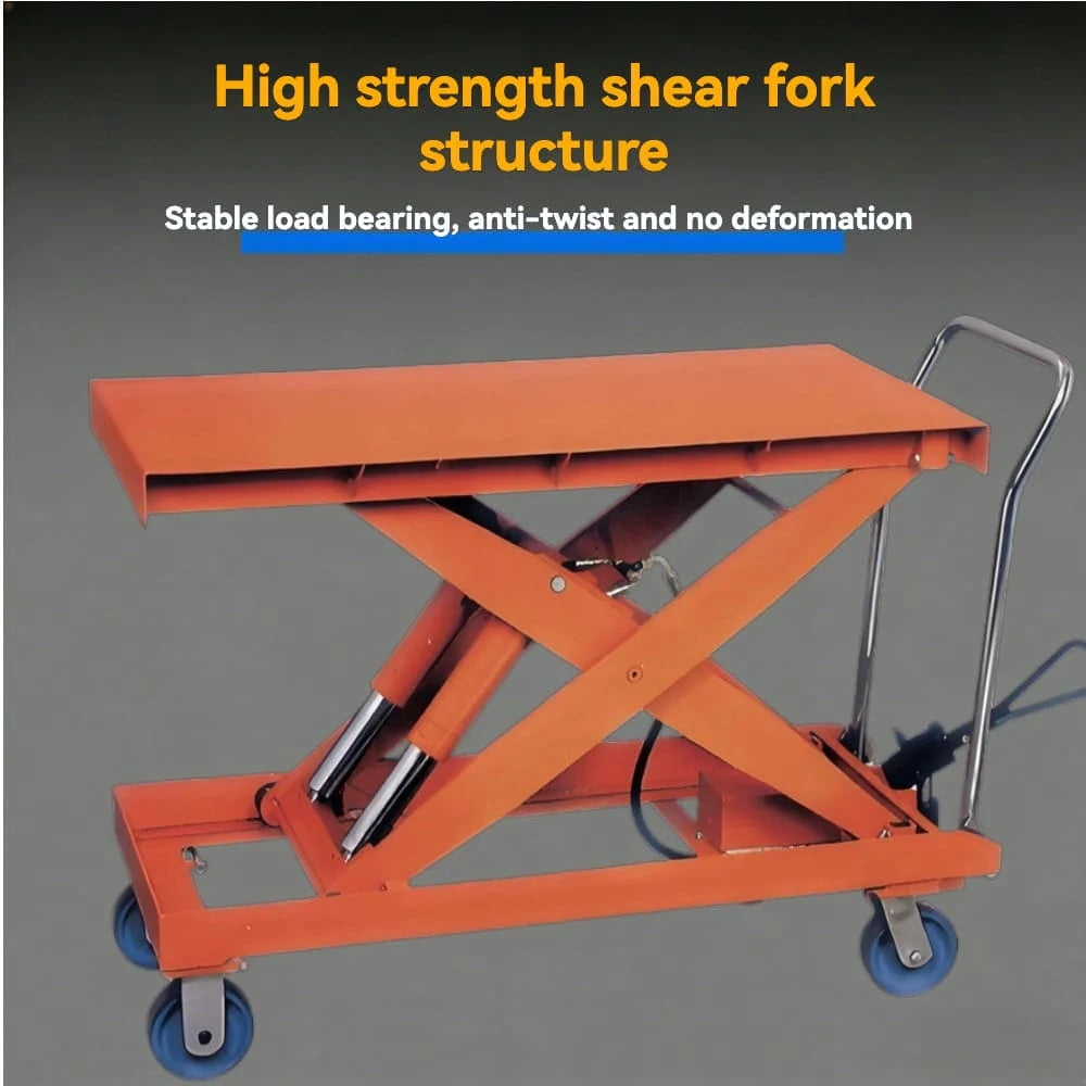 High strength shear fork structure | KINGRISE Heavy Duty Manual Hydraulic Lift Table TF75 TF100