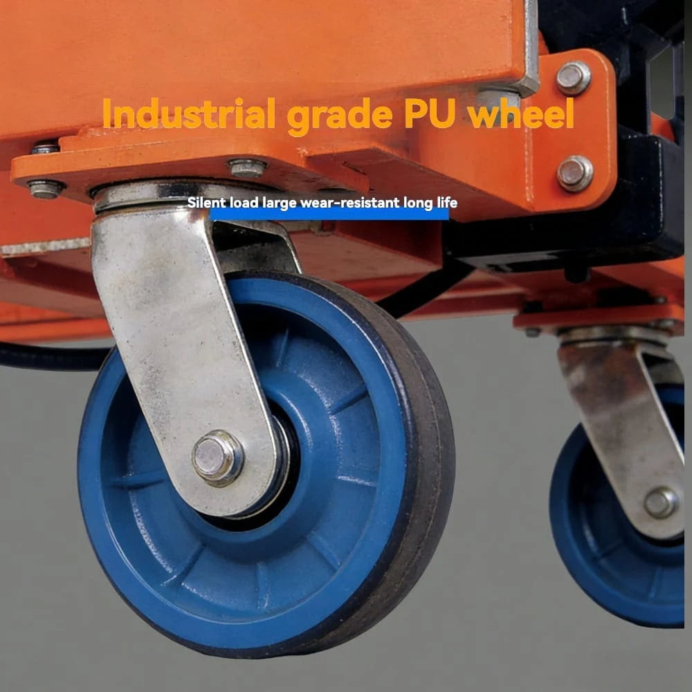 Durable wear-resistant caster wheel | KINGRISE Heavy Duty Manual Hydraulic Lift Table TF75 TF100