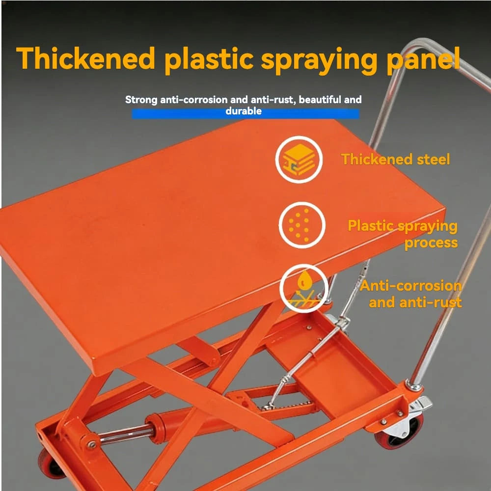 Easy control safety handle |  KINGRISE Series Manual Hydraulic Lift Table TF 30 TB 50