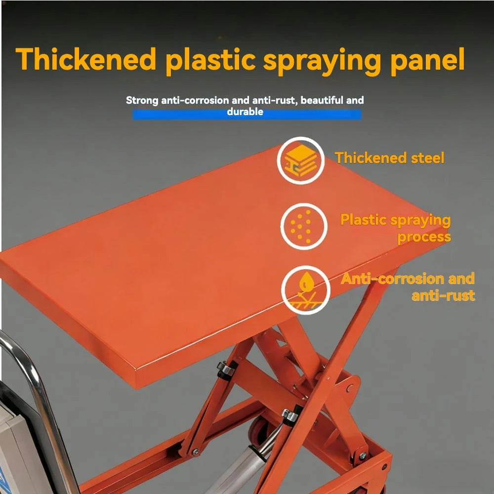 Easy control safety handle | KINGRISE Full Electric Lift Table Cart TFE20