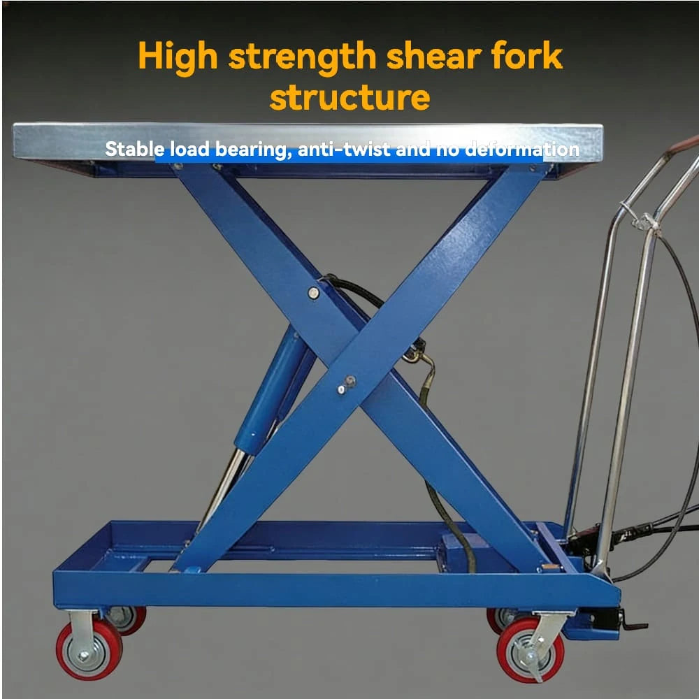 Easy control safety handle |  KINGRISE Heavy Duty Pneumatic Hydraulic Lift Table TFY-100D