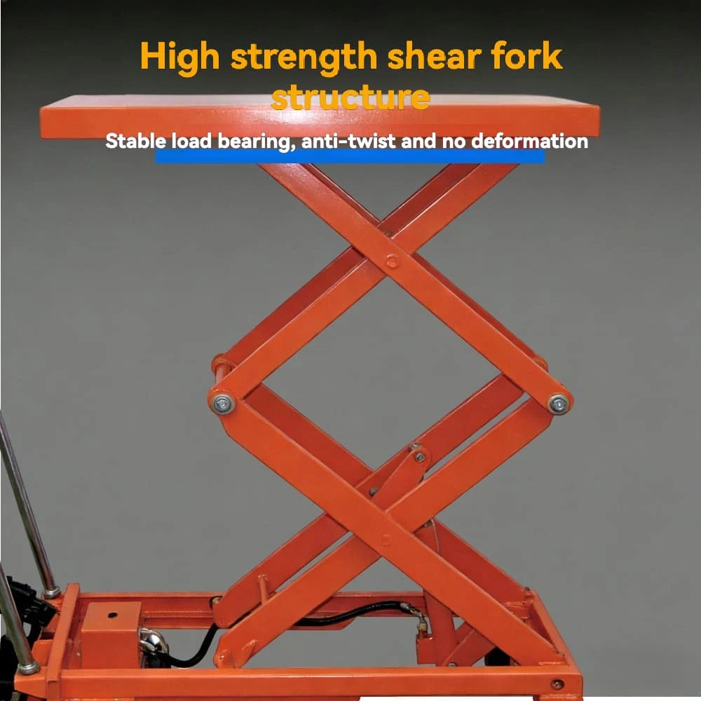 Safe control handle | KINGRISE High Lift Pneumatic Scissor Lift Table TFY-35