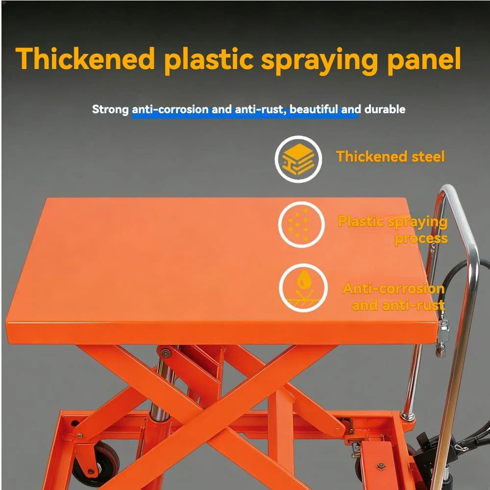 Durable wear-resistant caster wheel | KINGRISE  Pneumatic & Manual Scissor Lift Table TFY-75