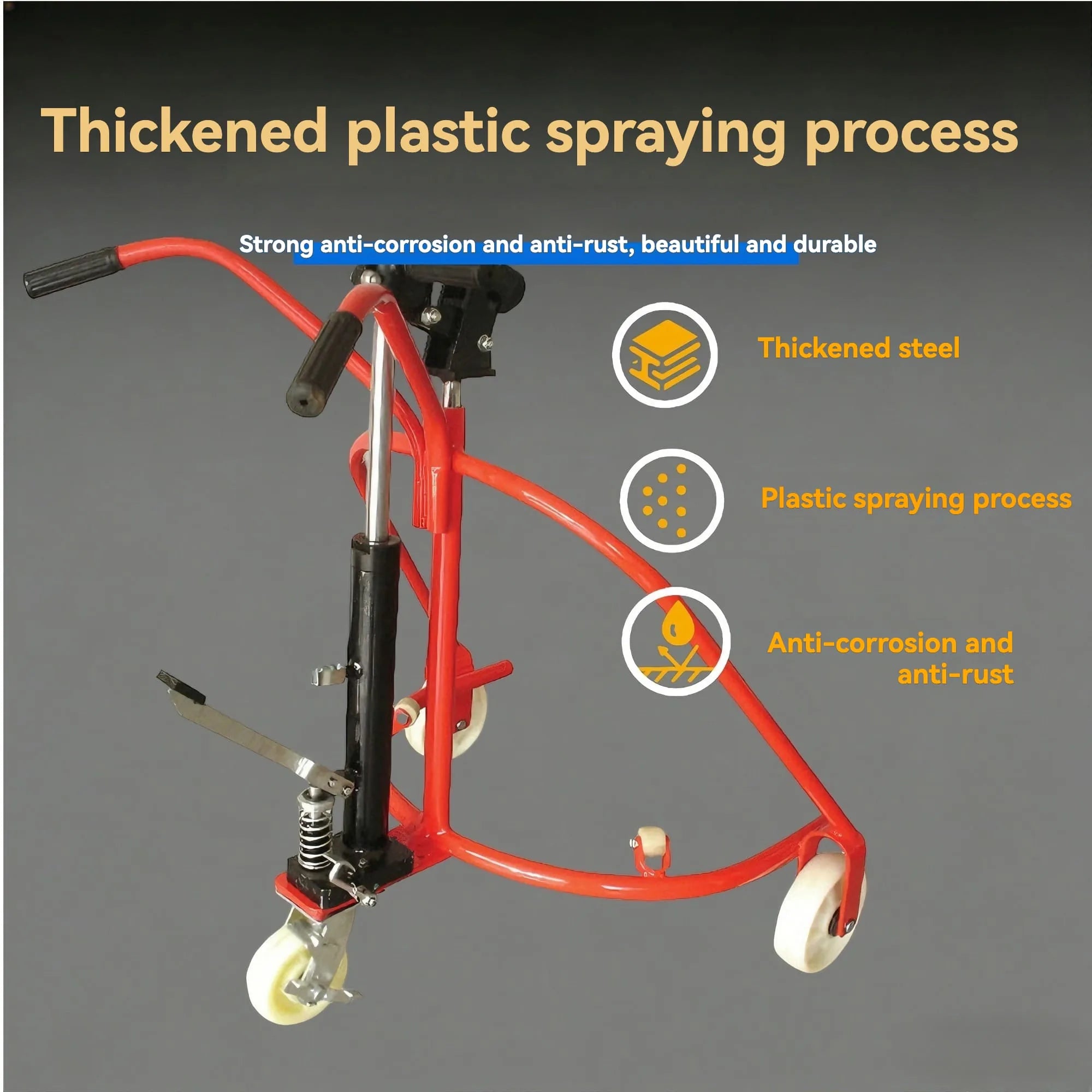 Durable wear-resistant caster wheel | KINGRISE Manual Drum Transporter TY 30-2