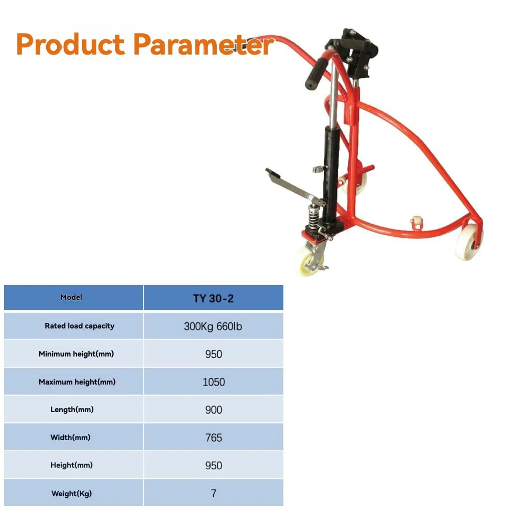 Product parameters specification | KINGRISE Manual Drum Transporter TY 30-2