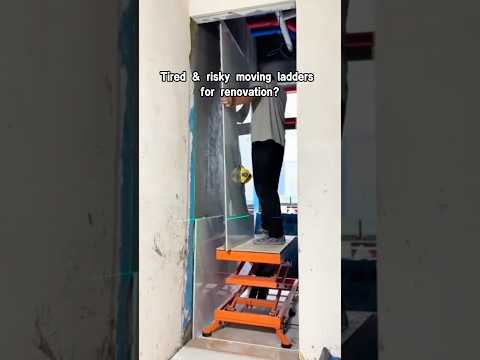 Electric Portable Scaffold Work Platform with 4 Outriggers for Tiling Ceiling